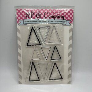 NEW SP & Company Clear Cling Stamps Pendants Triangles Banner Scrapbooking Cards